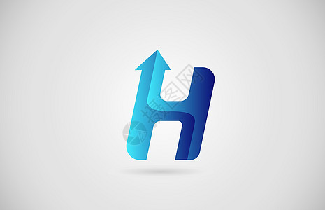 企业和公司的蓝色渐变箭头 H 字母表字母标志图标 企业创意设计图片