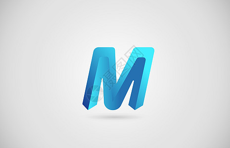 企业和公司的蓝色渐变箭头 M 字母表字母标志图标 企业创意设计图片