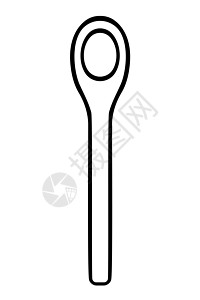 白色背景上孤立的空勺子手绘墨水素描图片