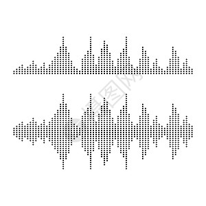 音频技术音乐声波矢量 ico插图旋律歌曲电子信号波形曲线脉冲体积振动图片