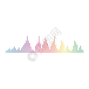 音频技术音乐声波矢量 ico体积收音机信号振动玩家电子波形记录插图曲线图片