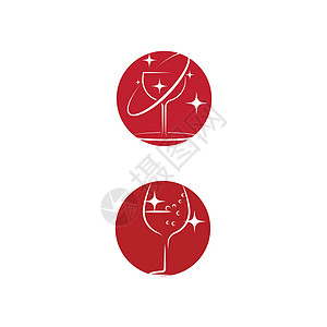 葡萄酒标志模板矢量符号杯子酒吧白色酒厂假期酒精标签瓶子酒杯餐厅图片