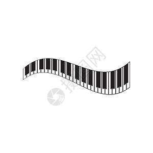 钢琴标志和符号矢量标识笔记音乐歌曲钥匙商业乐器店铺插图标签图片