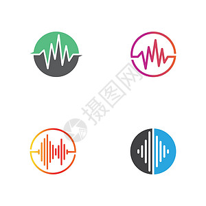 音频技术音乐声波矢量 ico信号仪表插图波形旋律收音机频率激光体积配乐图片