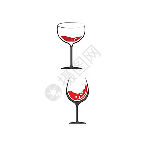 葡萄酒标志模板矢量符号菜单酒厂食物白色杯子假期玻璃瓶子餐厅酒杯图片