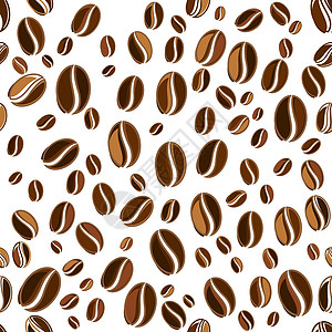 咖啡豆无缝图标 vecto插图草图纺织品网格咖啡打印织物装饰品菜单早餐图片