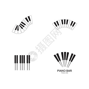 钢琴标志设计模板标识低音键盘插图仪器笔记高音酒吧晚餐餐厅图片