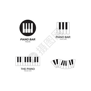 钢琴标志设计模板吉他音乐艺术酒精餐厅键盘酒吧笔记高音低音图片