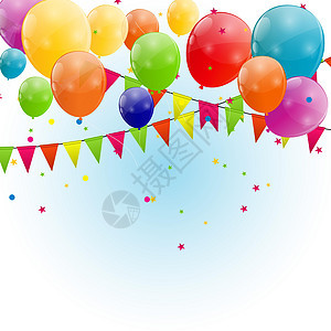 它制作图案颜色有光泽的气球背景矢量生日假期艺术娱乐反射标签飞行插图庆典乐趣图片