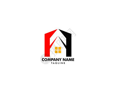 首字母 FF 房屋房地产标志设计背景图片