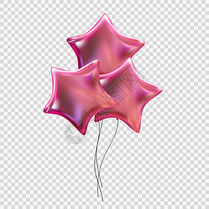 在透明背景上隔离的彩色光泽氦气球 它制作图案矢量插图乐趣细绳周年派对团体娱乐展示礼物庆典图片