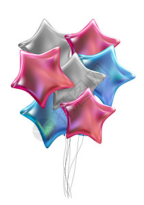 白色背景上孤立的彩色光泽氦气球组 它制作图案矢量乐趣派对橡皮玩具丝带礼物婚礼插图周年庆典图片