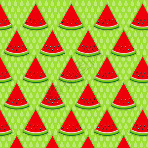 抽象自然夏天背景用西瓜 矢量插图食物零售收成红色营养墙纸水果花园生态蔬菜图片