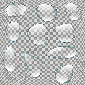 现实的水滴设置在透明背景矢量它制作图案雨滴液体艺术圆圈洗涤斑点温度白色肥皂夹子图片