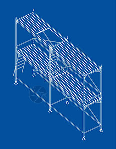 预制脚手架 正字法矢量工作水平绘画工具建筑工程框架工业卡通片蓝图图片