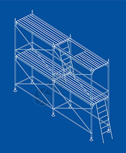 预制脚手架 正字法矢量安全管道框架工人工业职业工程草图建筑工作图片