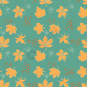 矢量秋天背景红色纺织品设计织物平面框架橙子传单叶子季节性图片