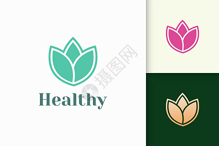 女性和奢华风格的花卉标志 以实现健康和美丽香水花园皮肤血清护理治疗服务药品蔬菜擦洗图片