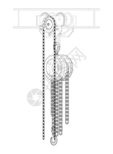 横梁上的起重机 韦克托光束跨度工作机械乐器工程重量等距工具蓝图图片