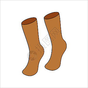 涂鸦袜子套装设计 孤立在白色背景上的冬季矢量色彩丰富的插画男人丝袜衣服卡通片纺织品棕色松紧带草图织物女士图片