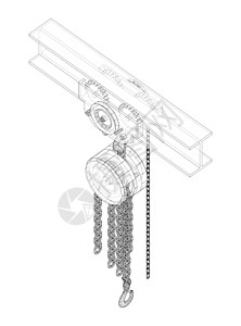 横梁上的起重机 韦克托工业重量蓝图工人力量货物工程滑轮乐器机械图片