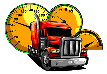 卡通半卡车 矢量插图设计 ar玩具贮存送货肌肉柴油机运输运动绘画乐趣商业图片