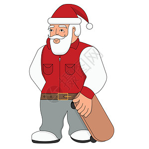 酷圣诞老人与滑板矢量它制作图案图片