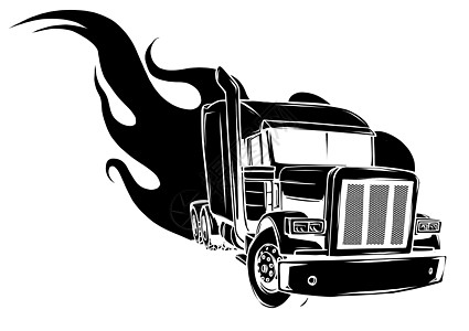 矢量卡通半卡车 矢量插图设计货车引擎货运乐趣肌肉消防队员拖拉机送货卡通片运动图片