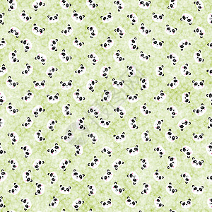 彩色背景上有可爱熊猫的无缝图案 有趣的亚洲动物 孩子们的明信片 织物纺织品墙纸海报礼品包装纸的平面矢量图卡通片宠物吉祥物打印漫画图片