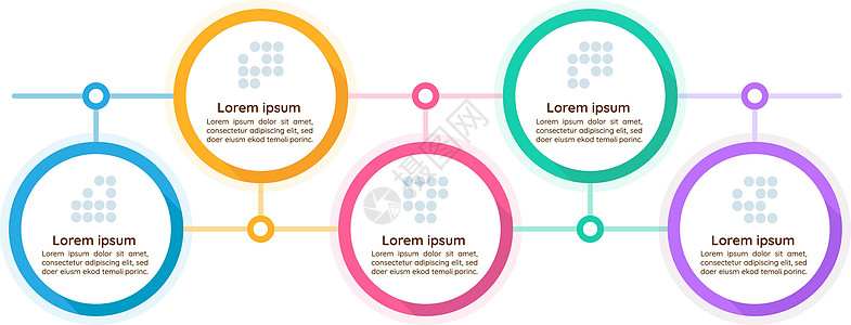 主要宗教团体信息图表设计模板 人口统计 带有空白复制空间的抽象矢量信息图 具有 5 个步骤序列的教学图形 可视化数据呈现图片