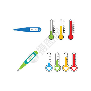 温度计 ico天气药品科学工具季节温度气象蓝色摄氏度插图图片