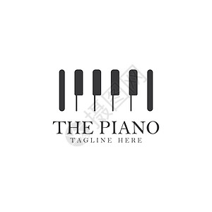 钢琴徽标模板矢量图标它制作图案节日旋律工作室乐队歌曲插图乐器标识笔记键盘图片