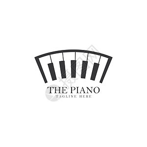 钢琴徽标模板矢量图标它制作图案工作室键盘笔记钥匙乐队音乐会娱乐艺术商业乐器图片