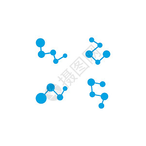 蓝色分子标志矢量图标它制作图案女性化学化学品女孩生物学标签原子生活插图生物图片