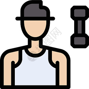 培训员训练员二头肌哑铃运动插图运动员身体力量男人肌肉活动图片