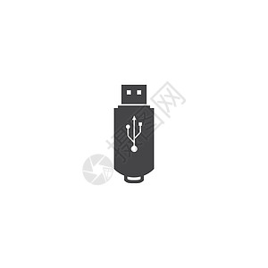 USB 闪存驱动器徽标矢量图标模板记忆驾驶磁盘连续剧插图港口贮存标识按钮上网图片