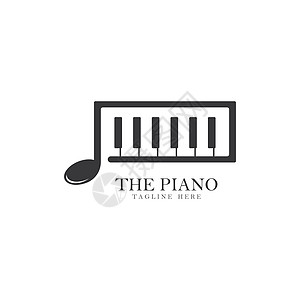 钢琴徽标模板矢量图标它制作图案乐器乐队音乐会键盘娱乐钥匙艺术歌曲笔记标识图片