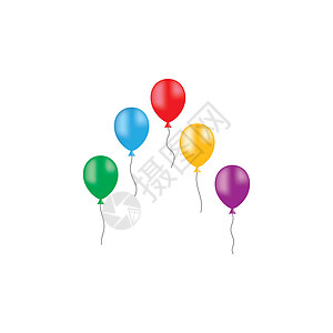 现实的气球它制作图案喜悦派对纪念日生日蓝色庆典空气飞行假期插图图片