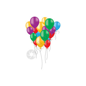 现实的气球它制作图案纪念日乐趣狂欢插图蓝色节日礼物派对周年团体图片
