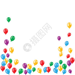 现实的气球它制作图案丝带蓝色礼物假期狂欢纪念日庆典周年空气派对图片
