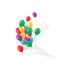 现实的气球它制作图案团体惊喜喜悦丝带庆典插图蓝色乐趣周年假期图片