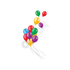 现实的气球它制作图案庆典插图乐趣蓝色丝带惊喜团体节日假期周年图片