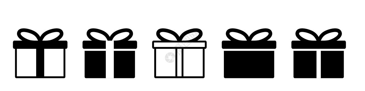 礼物图标符号简单设计新年庆典礼品盒子插图购物销售念日生日风格背景图片