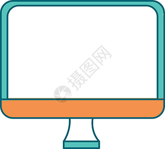计算机显示器平面颜色矢量对象图片