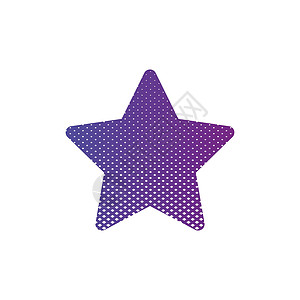 具有半色调效果的紫色抽象星 在白色背景上孤立的点图图片