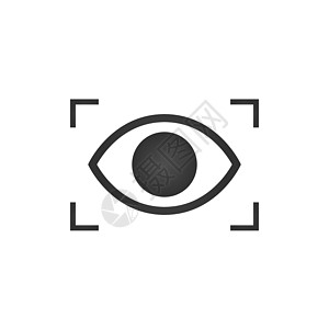 vi视觉识别系统眼睛扫描图标 眼睛扫描仪生物识别系统 在白色背景上孤立的矢量图标识插图激光安全电脑商业界面传感器验证技术设计图片