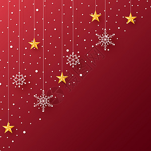 圣诞快乐 雪花和星星挂在纸杯中图片