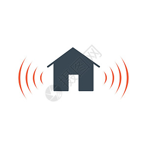智能家居互联网 带 WiFi 的房子 在白色背景上孤立的股票矢量图技术上网插图电脑网络信号商业公司天线自动化图片