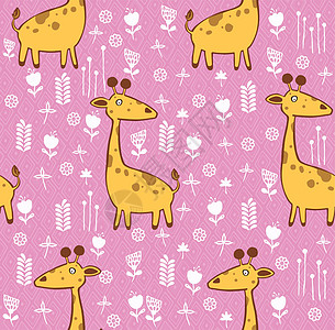 可爱的长颈鹿 创造性的斯堪的纳维亚儿童纹理 动物图案海报打印织物包装热带苗圃孩子衣服纺织品服饰图片