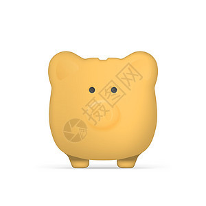 以猪的形式黄色存钱罐 存钱罐的钱 孤立 向量图片